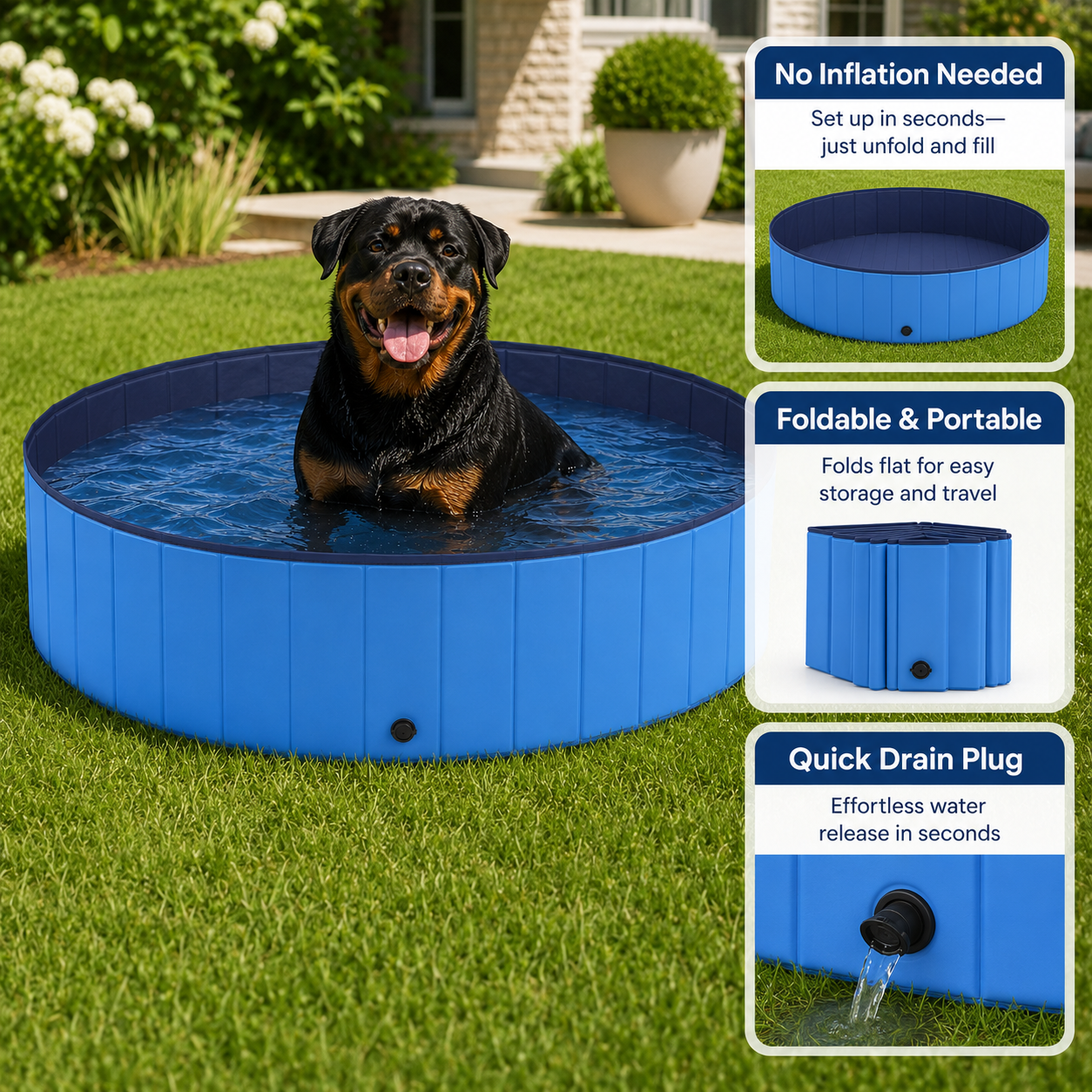 Summer Foldable Dog Pool for All Dog Sizes | Cozio Goods