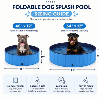 Summer Foldable Dog Pool for All Dog Sizes | Cozio Goods
